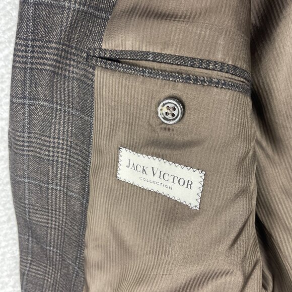 Jack Victor Loro Piana 100% Cashmere Blazer Sport Jacket Plaid 44R Read* - Picture 9 of 16